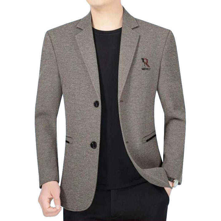 Herren Slim-Fit Sakko mit dezentem Logo und StrukturgewDrunee Drune