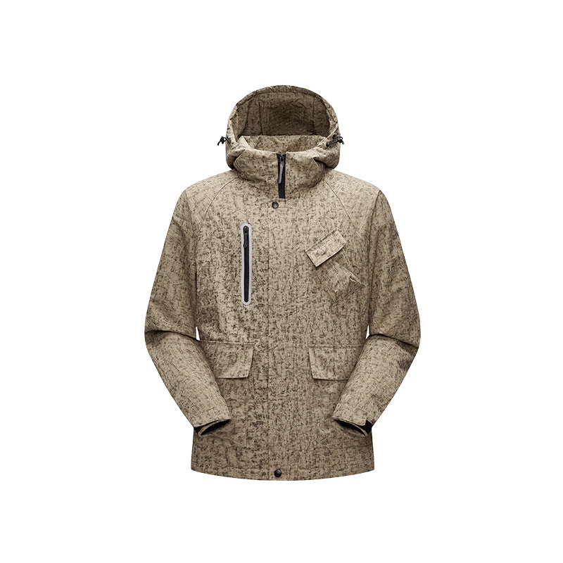 Herren Urban-Technical Field-Parka mit hochschließendem Kragen, schräge Brustpatte und verdeckten Reißverschlüssen Drune
