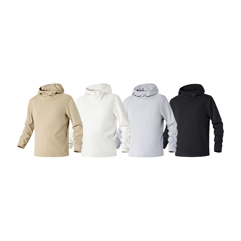 Herren Kapuzenpullover mit hohem Schalkragen aus technischem Stretchjersey Drune