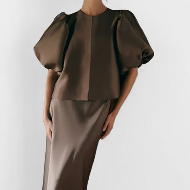Damen Bluse mit voluminösen Puffärmeln und modernem Design Drune