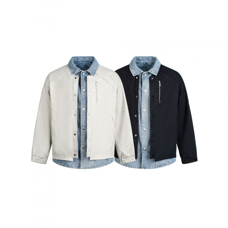 Herren Lagenjacke mit Velourslederoptik und integriertem Jeansfutter Drune