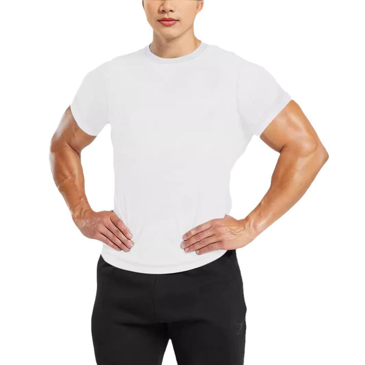 Herren nan tailliertes Rundhals-Leistungsshirt mit elastischem Seitenkeil und flachen Nähten Drune