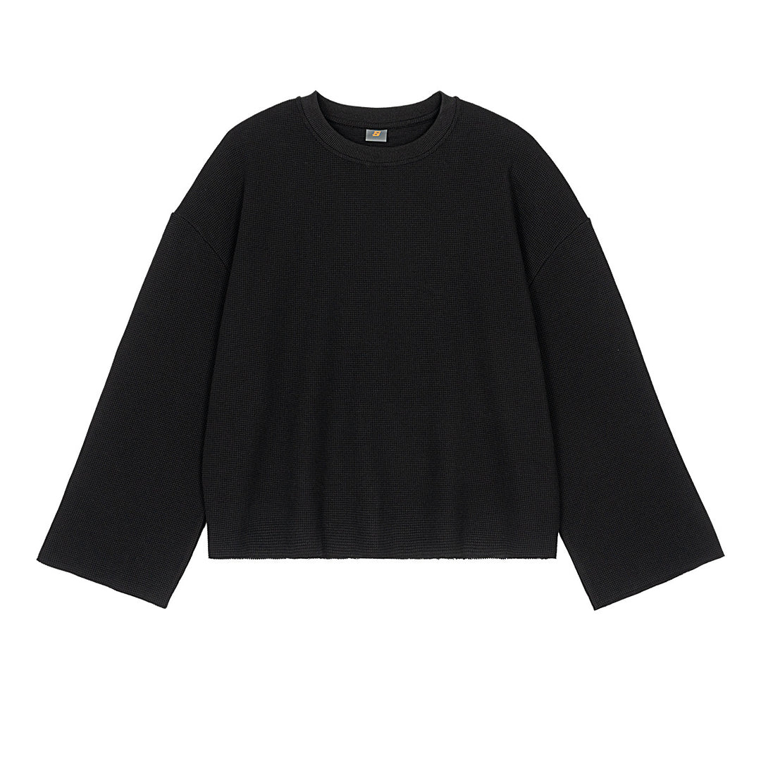 Damen Oversize-Strickpullover mit Waffelstruktur und weitem Ärmel Drune
