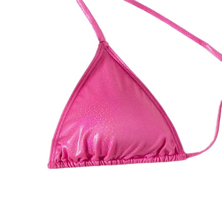 Damen Triangel-Bikini mit verstellbaren Bändern und glänzendem Finish Drune