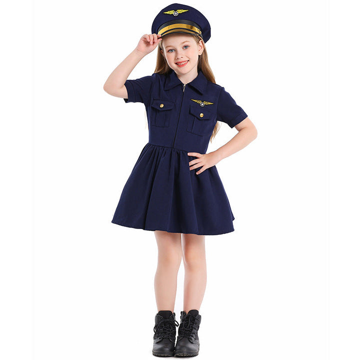 Mädchen Pilotinnenkleid mit schickem Schnitt und detailreichem Zubehör Drune