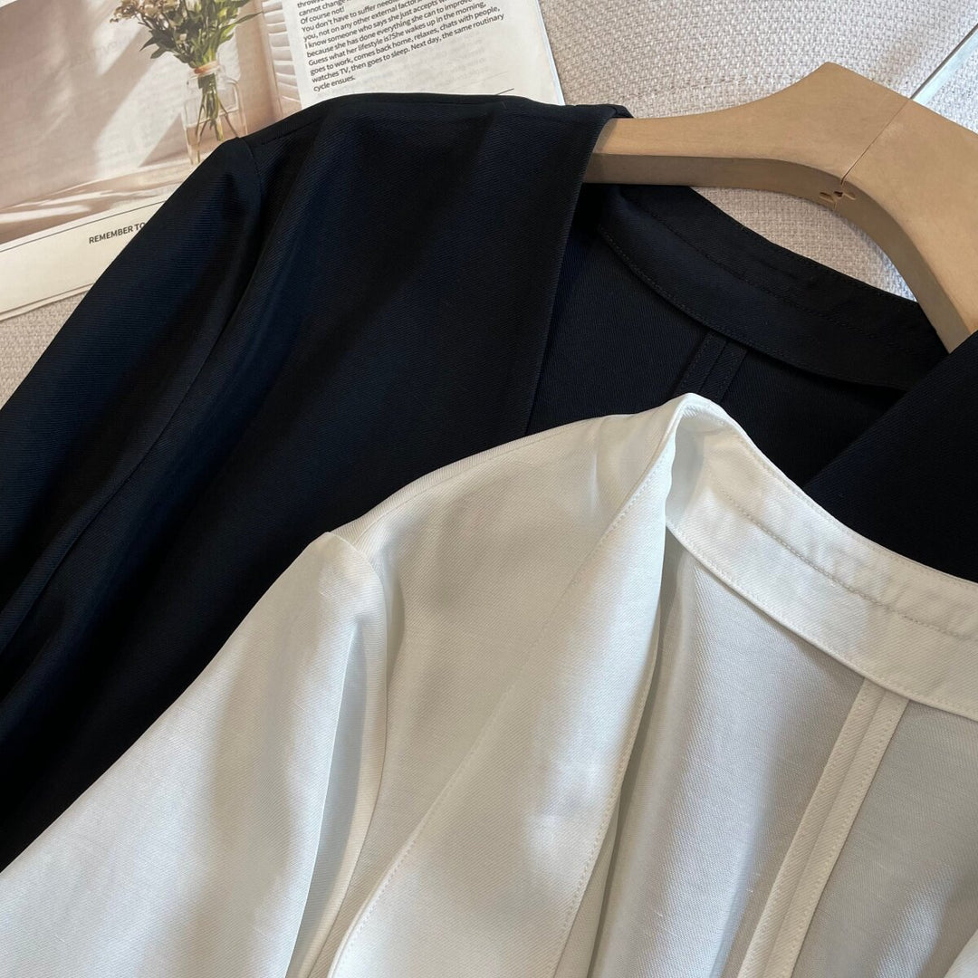 Damen Elegante Bluse mit strahlendem Knopfdetail Drune