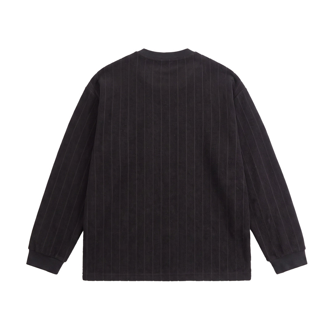Unisex Gerippter Oversize-Pullover mit Raglanärmeln und Metalllogo Drune
