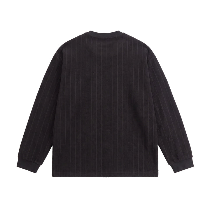Unisex Gerippter Oversize-Pullover mit Raglanärmeln und Metalllogo Drune