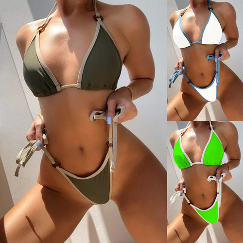 Damen Triangel-Bikini mit verstellbaren Bändern und eleganten Akzenten Drune