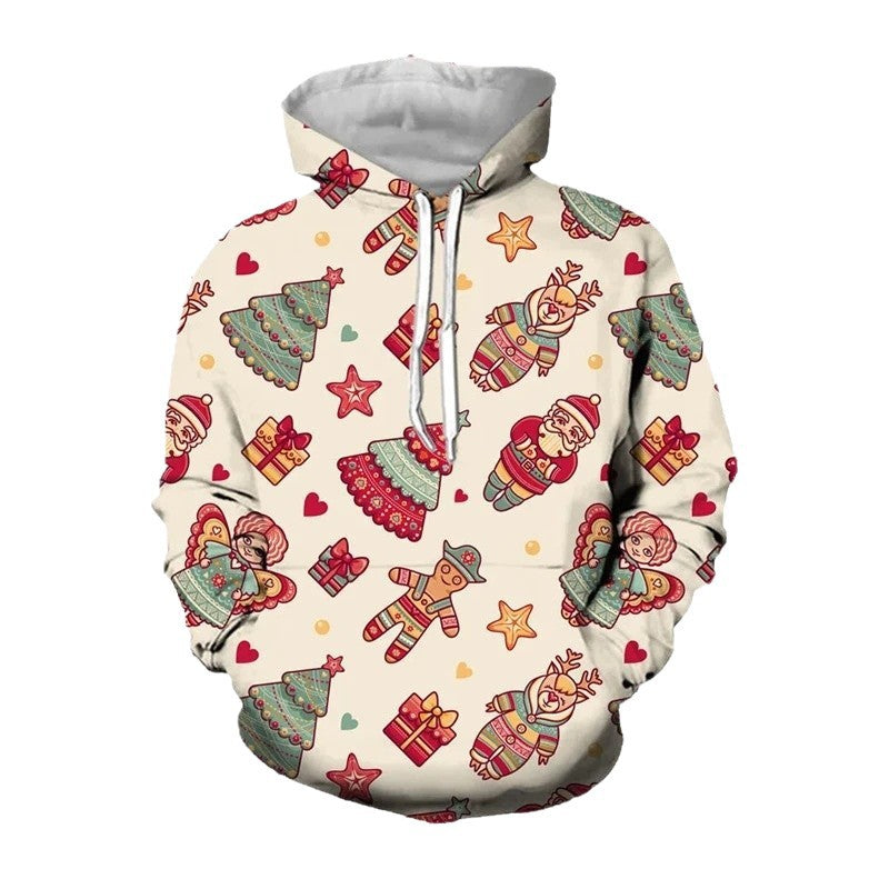 Damen Lustiger Weihnachts-Kapuzenpullover mit festlichem Motiv Drune