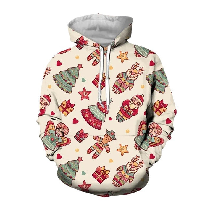 Damen Lustiger Weihnachts-Kapuzenpullover mit festlichem Motiv Drune