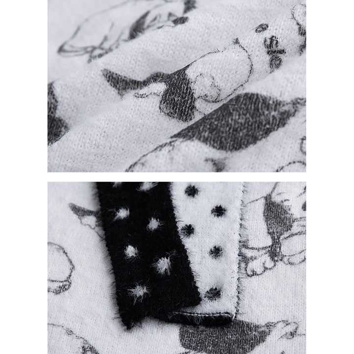 Damen Grobstrickpullover mit Tiermotiv Drune