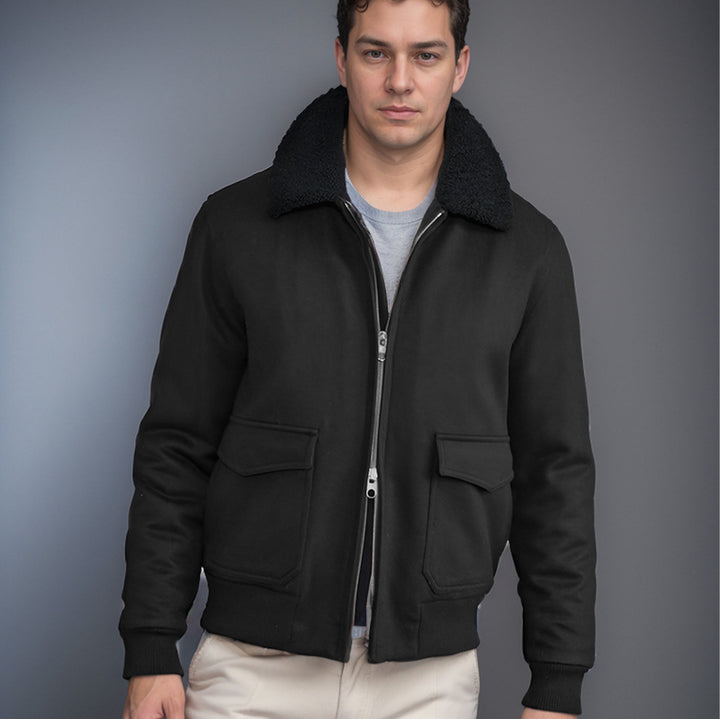 Herren warme Fleecejacke mit Stehkragen und praktischen Taschen Drune