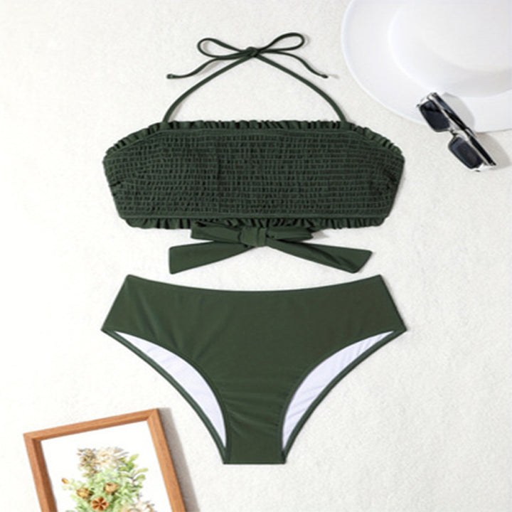Damen Bandeau-Bikini mit Rüschen und Schleifendetail Drune