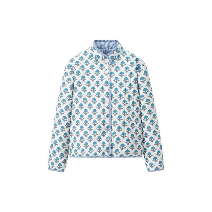 Damen Steppjacke mit floralem Muster und bequemem Schnitt Drune