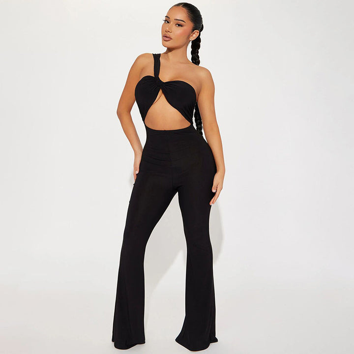 Damen eleganter Jumpsuit mit raffiniertem Twist-Design Drune