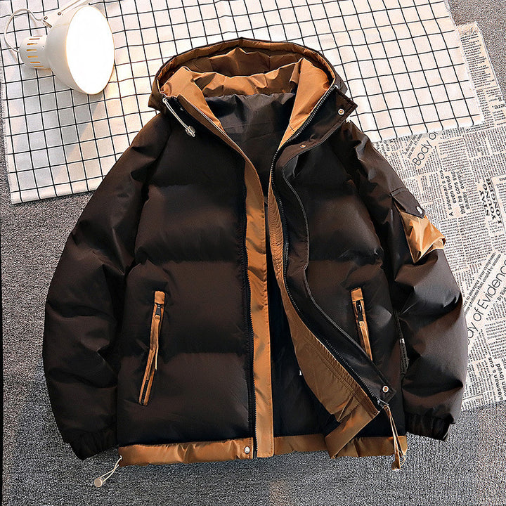Herren  isolierte kapuzenpilotenjacke für kaltes Wetter mit Kordelzugsaum, elastischen Bündchen und schrägen Reißverschlusstaschen Drune