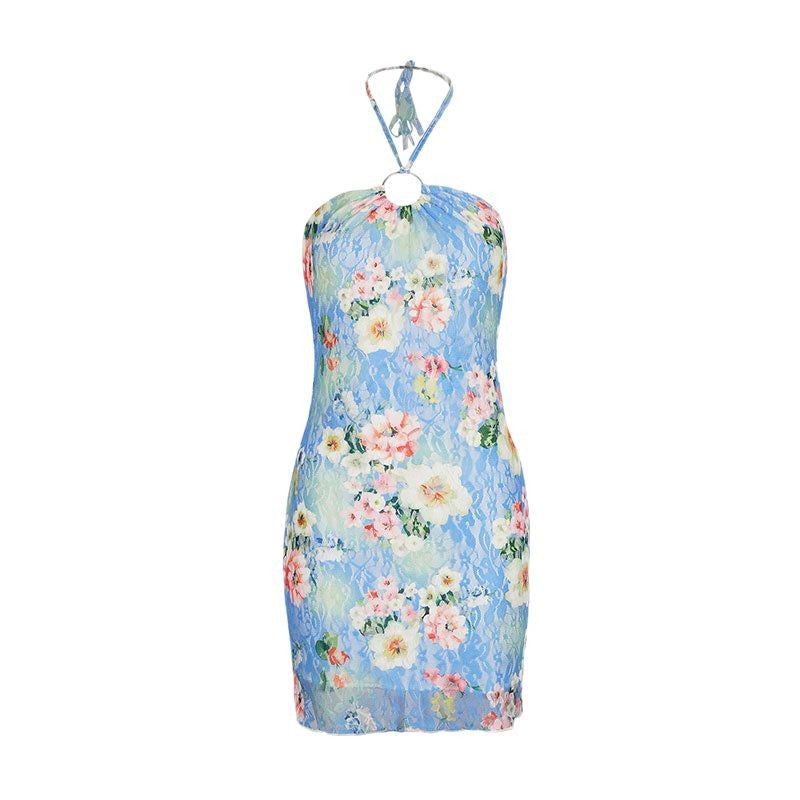 Damen sexy Spitzenkleid mit floralem Design Drune