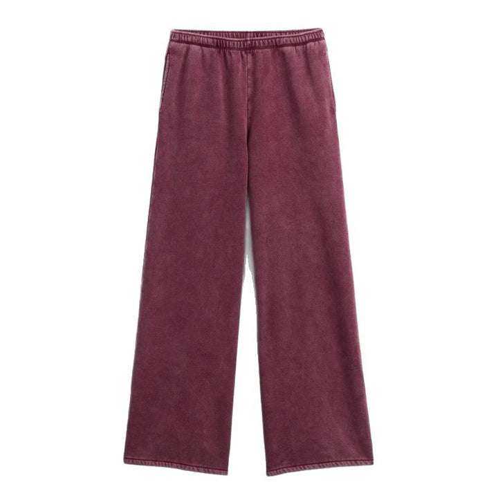 Damen nan zweiteiliges Frottee-Loungewear-Set mit Reißverschluss-Kapuzenjacke und weit geschnittener Jogginghose Drune