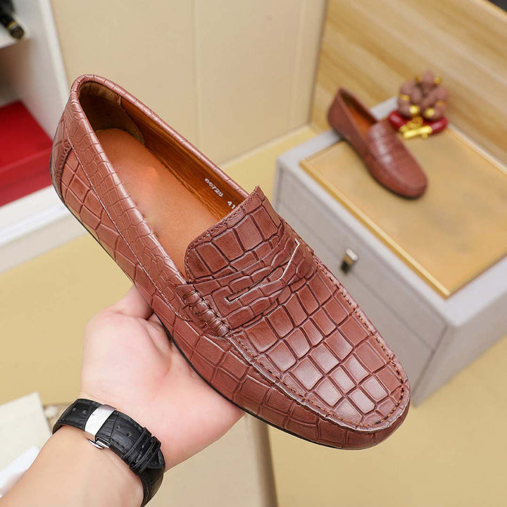 Herren Mokassin im eleganten Krokodil-Leder-Design Drune