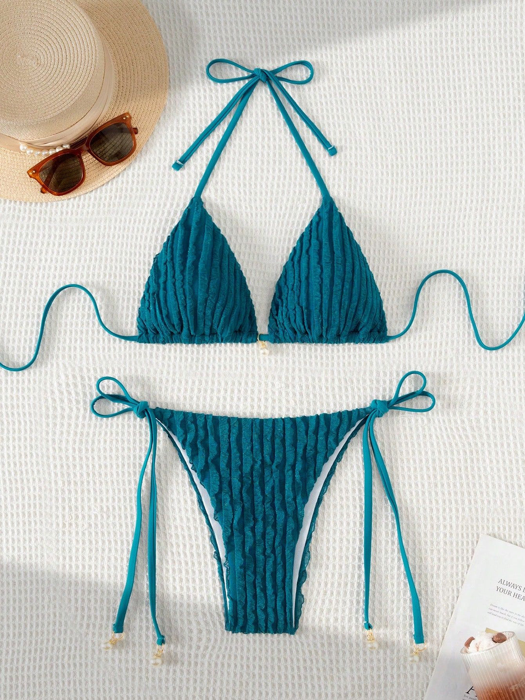 Damen Triangel-Bikini mit strukturierter Textur Drune