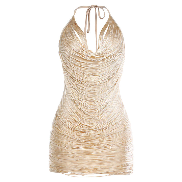 Damen elegantes Strandkleid mit raffinierten Drapierungsdetails Drune