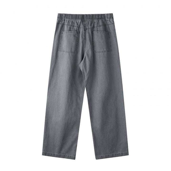Damen Weite Highwaist-Culotte-Hose mit elastischem Bund und geradem Bein Drune