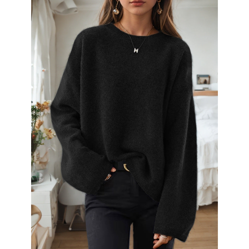 Damen Bequemer Strickpullover mit lässigem Schnitt und weitem Arm Drune