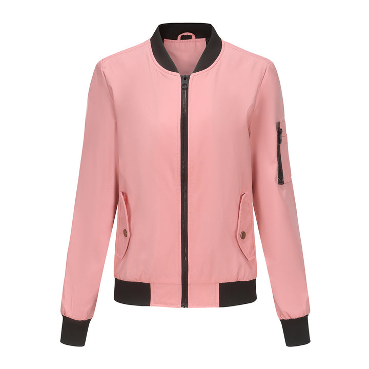 Damen modische Bomberjacke mit praktischen Reißverschlusstaschen und sportlichem Kragen Drune