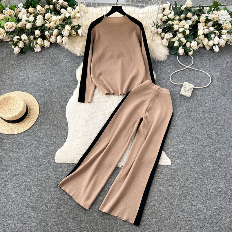Damen sportliches Lounge-Set mit kontrastierenden Seiteneinsätzen Drune