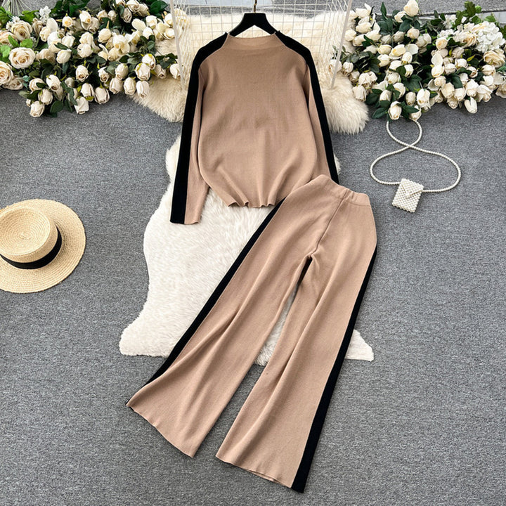 Damen sportliches Lounge-Set mit kontrastierenden Seiteneinsätzen Drune