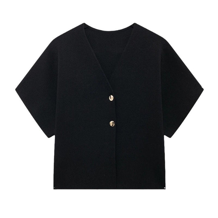 Damen Modische Kurzjacke mit weitem Schnitt und dekorativen Knöpfen Drune