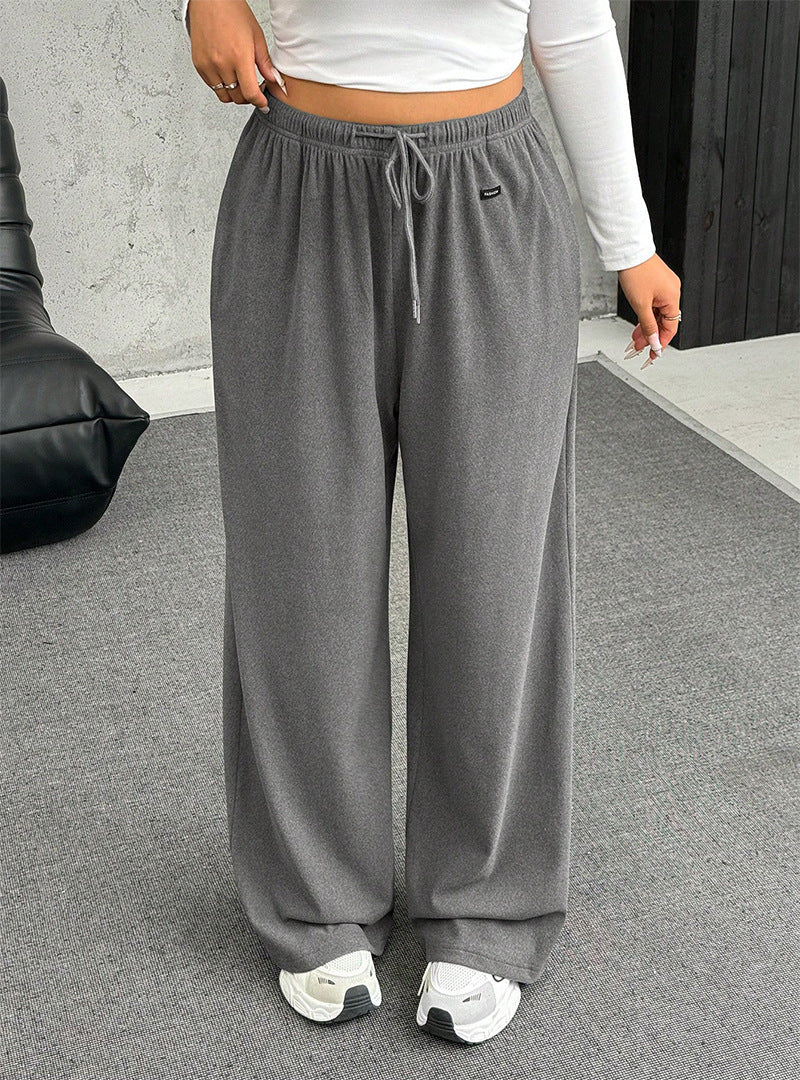 Damen nan weite Relaxhose mit hohem Bund elastischem Kordelzug und weitem Bein Drune