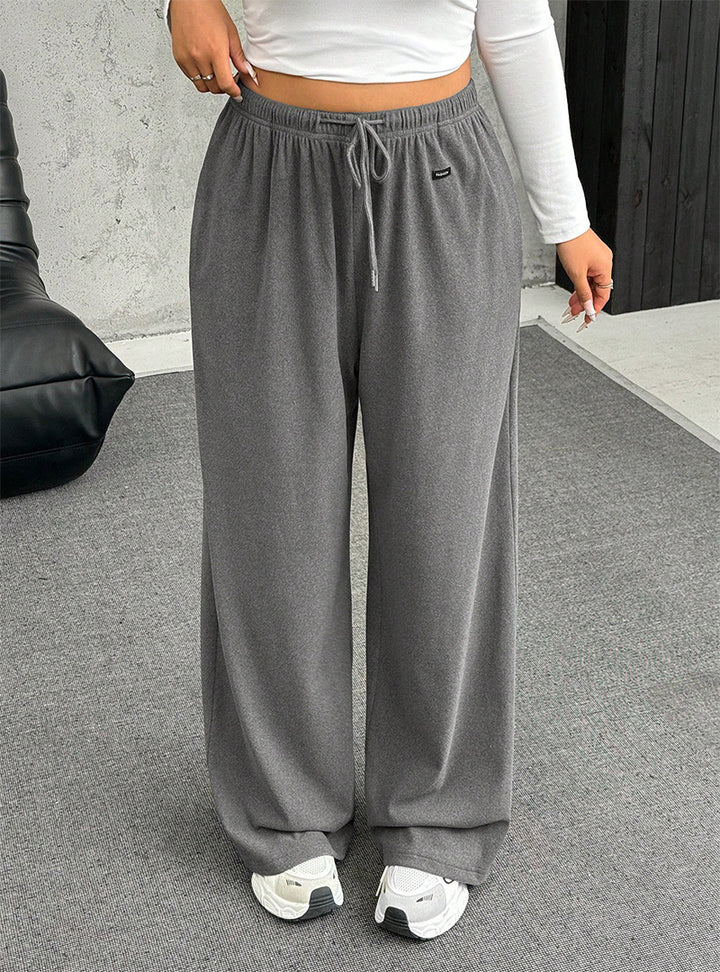 Damen nan weite Relaxhose mit hohem Bund elastischem Kordelzug und weitem Bein Drune