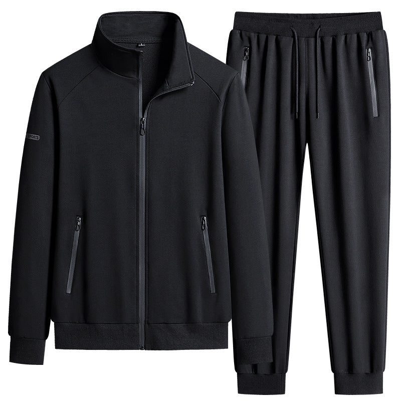 Herren Sportlicher Softshell-Trainingsanzug-Set mit fleecegefütterter Jacke und tapered Jogginghose Drune