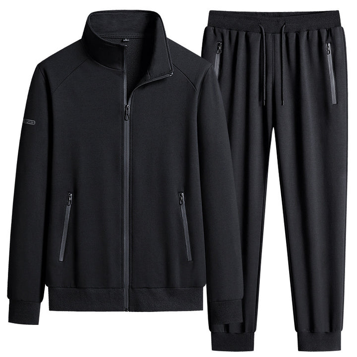 Herren Sportlicher Softshell-Trainingsanzug-Set mit fleecegefütterter Jacke und tapered Jogginghose Drune
