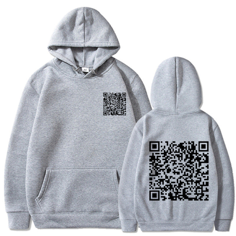Damen Sportlicher Kapuzenpullover mit QR-Code Drune