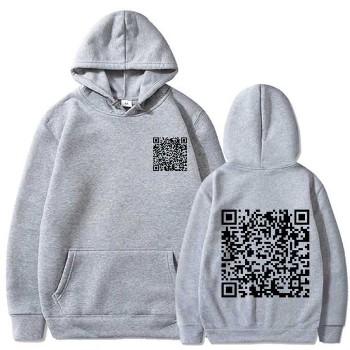 Damen Sportlicher Kapuzenpullover mit QR-Code Drune