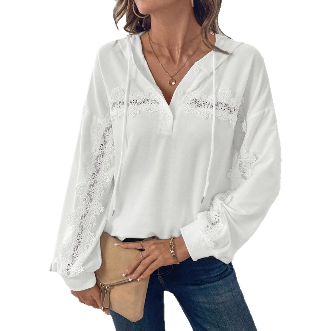 Damen Hoodie mit Spitzenakzenten Drune