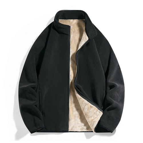 Herren Thermo-Fleecejacke mit weichem Sherpa-Innenfutter und Stehkragen Drune