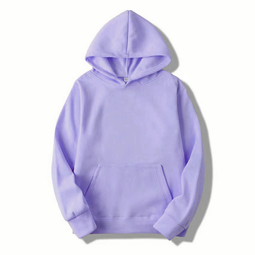 Unisex schlichter Kapuzenpullover mit Kängurutasche, gerippten Bündchen und relaxed Fit Drune