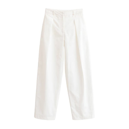 Damen Elegante High‑Waist Palazzo‑Hose mit Bügelfalte und geradem weitem Bein Drune