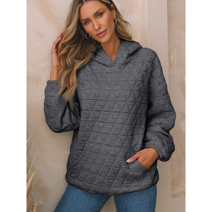 Damen gesteppter Kapuzenpullover mit praktischen Taschen Drune