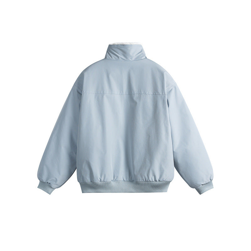 Damen Kurze Boxy-Steppjacke mit hohem Schalkragen, Teddykragen und elastischen Rippbündchen Drune