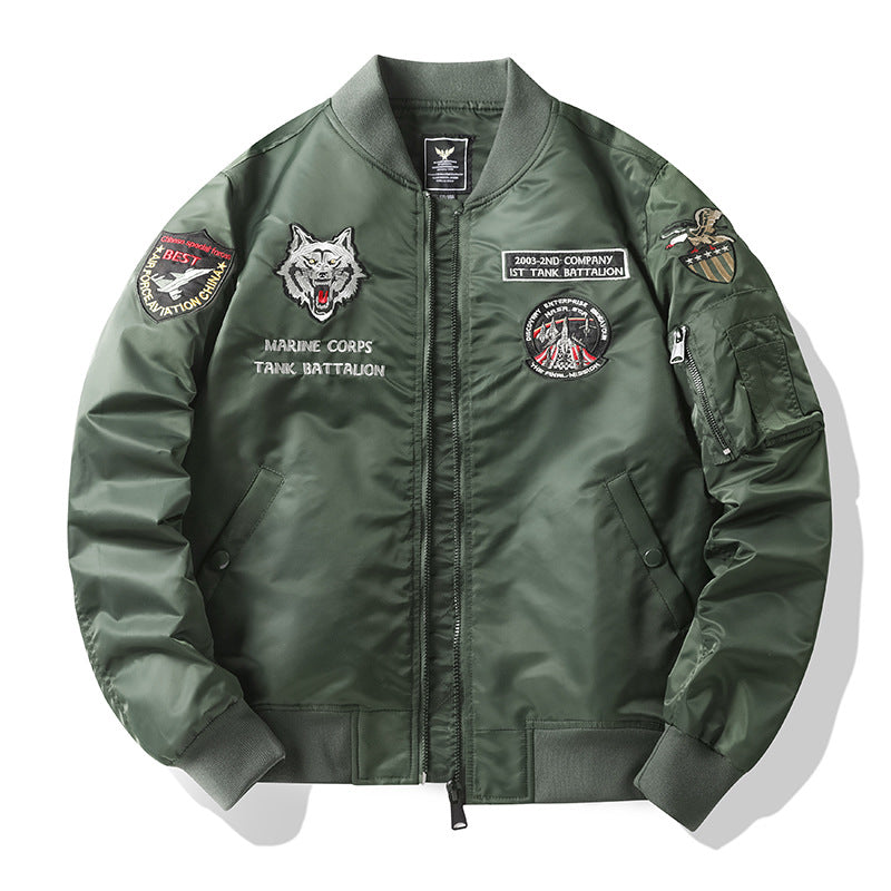 Herren Stylische Bomberjacke mit aufwendigen Applikationen Drune