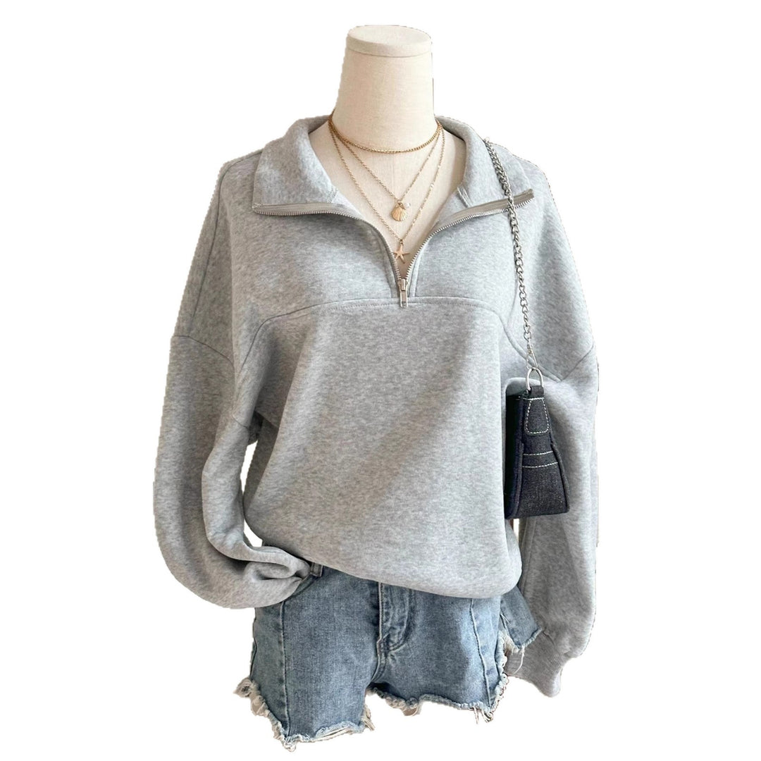 Damen Sweatshirt mit hohem Kragen Drune