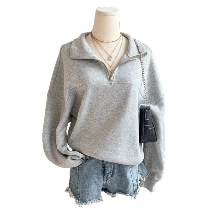 Damen Sweatshirt mit hohem Kragen Drune