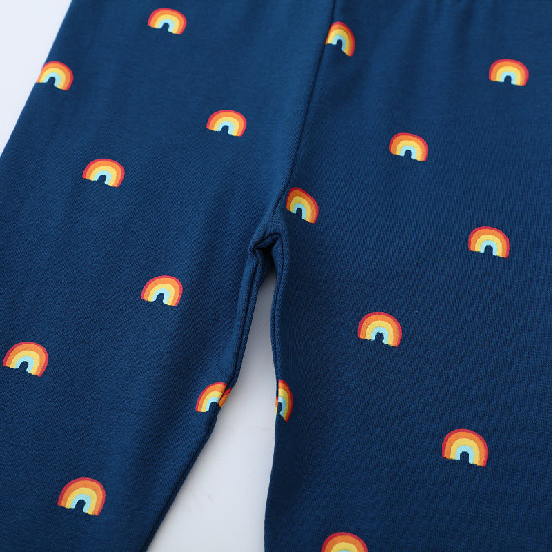 Mädchen Leggings mit buntem Regenbogenmotiv Drune