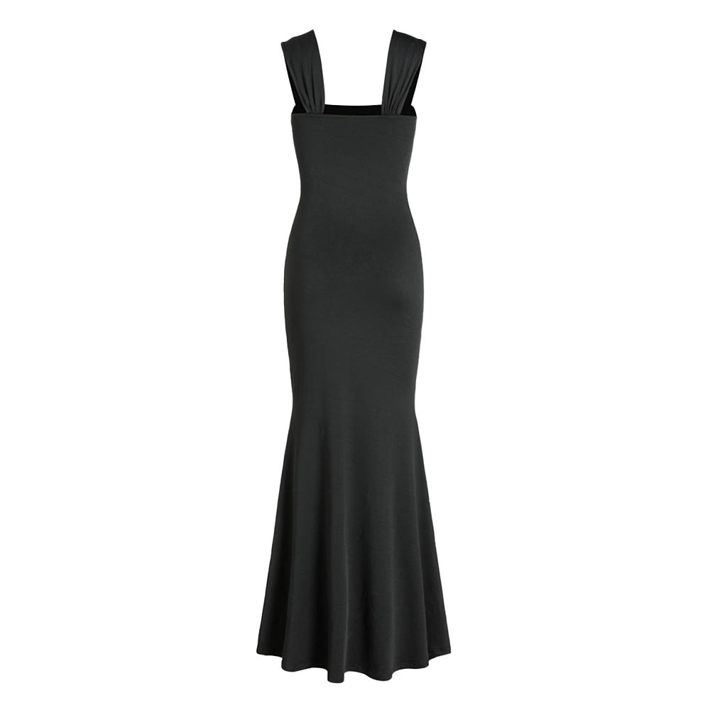 Damen figurbetontes Maxikleid mit Drapierungsdetails Drune