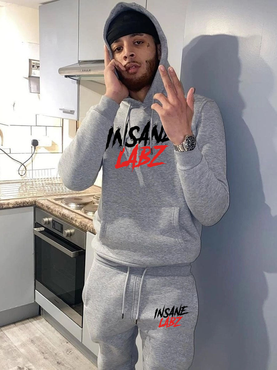 Herren Sportliches Hoodie und Jogginghose Set mit markantem Logo Drune